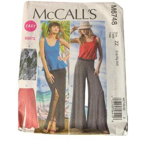 McCall's M6748 Easy Knits Women's Pants & Skirt Sewing Pattern Size L-XXL